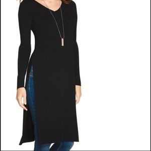 White House Black Market V-Neck Black Tunic